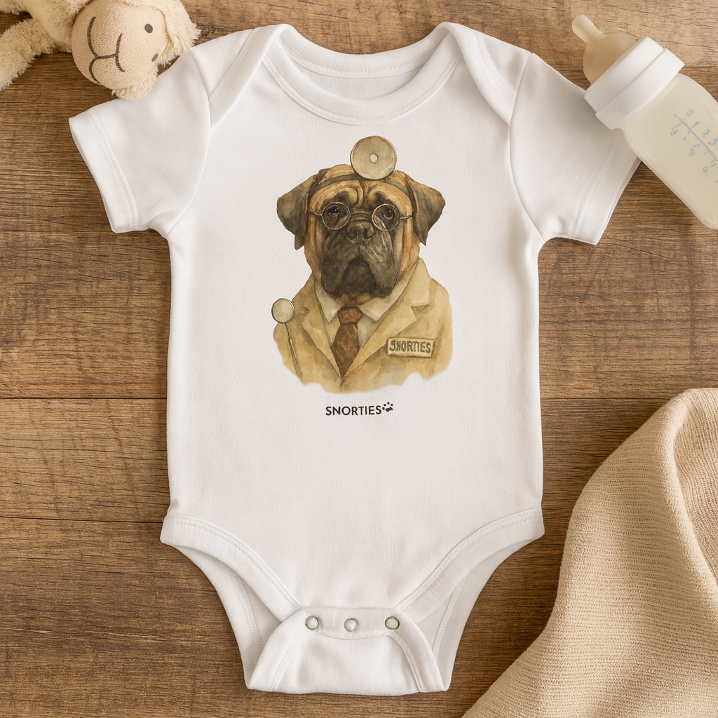 English Mastiff Dentist Babies one piece - Snorties