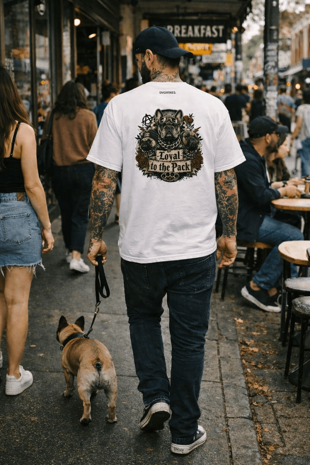 Snorties Loyal to the Pack Tee featuring a stylish graphic design on a casual cotton t-shirt.