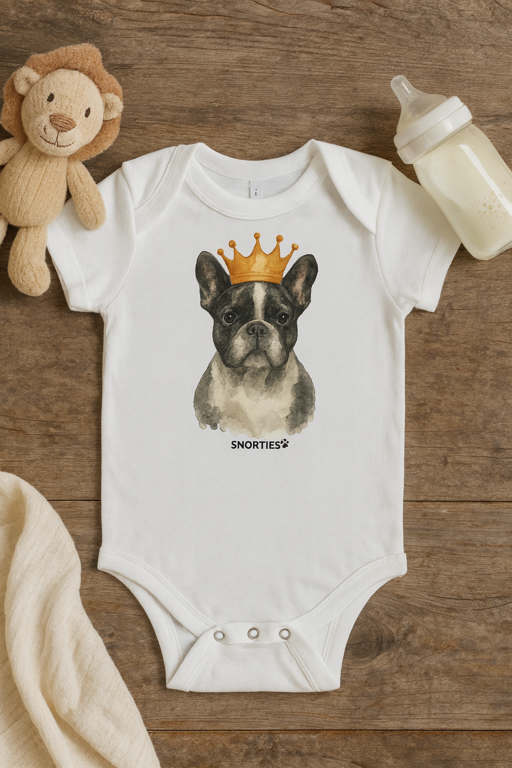 French Bulldog King Babies one piece - Snorties