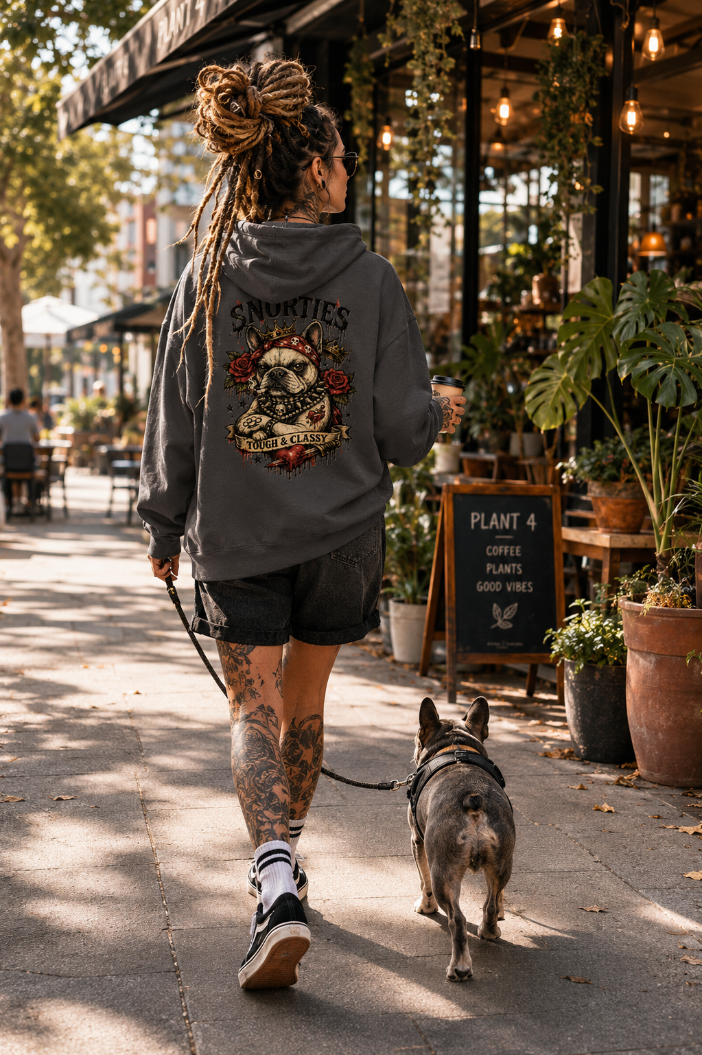 Black Inked Princess hoodie by Snorties featuring a graphic inked princess design on the front.