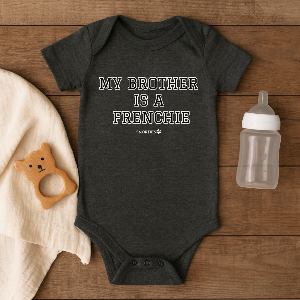 Snorties My Brother Babies one-piece featuring a cute, soft fabric design perfect for infants.