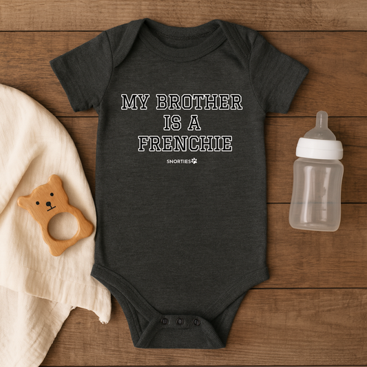 Snorties My Brother Babies one-piece featuring a cute, soft fabric design perfect for infants.