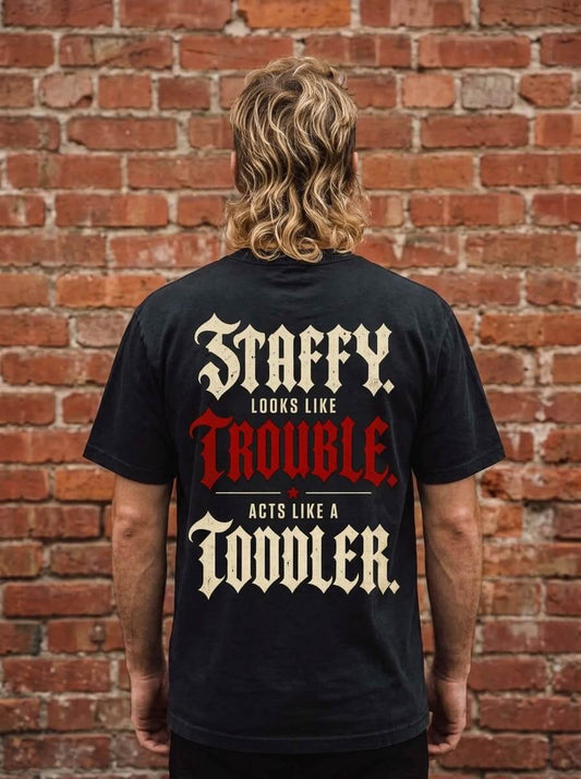 SNORTIES | Staffy looks like Trouble | Unisex T-Shirt