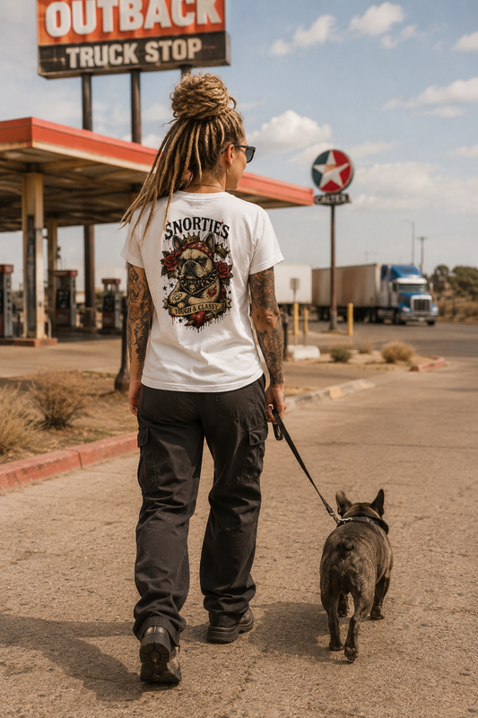 Inked Princess women's T-shirt by Snorties featuring a bold tattoo-inspired princess graphic on soft fabric.