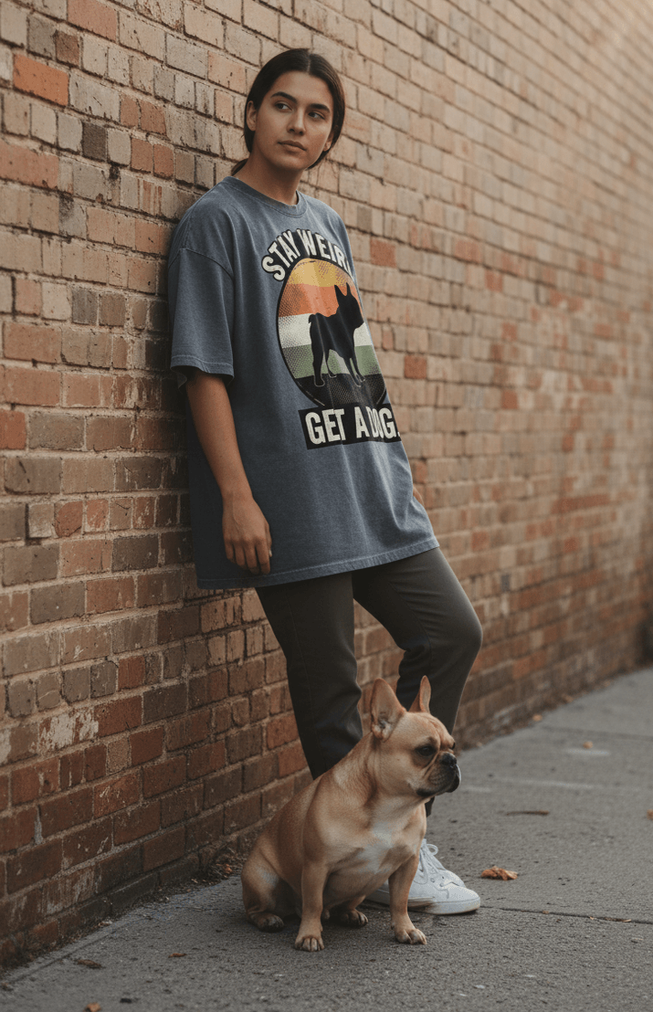 SNORTIES | Stay Weird. Get a Dog. | French Bulldog Tee