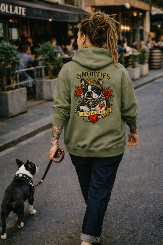 INKED | Dainty & Deadly Boston Terrier Tee & Hoodie | Snorties - Snorties